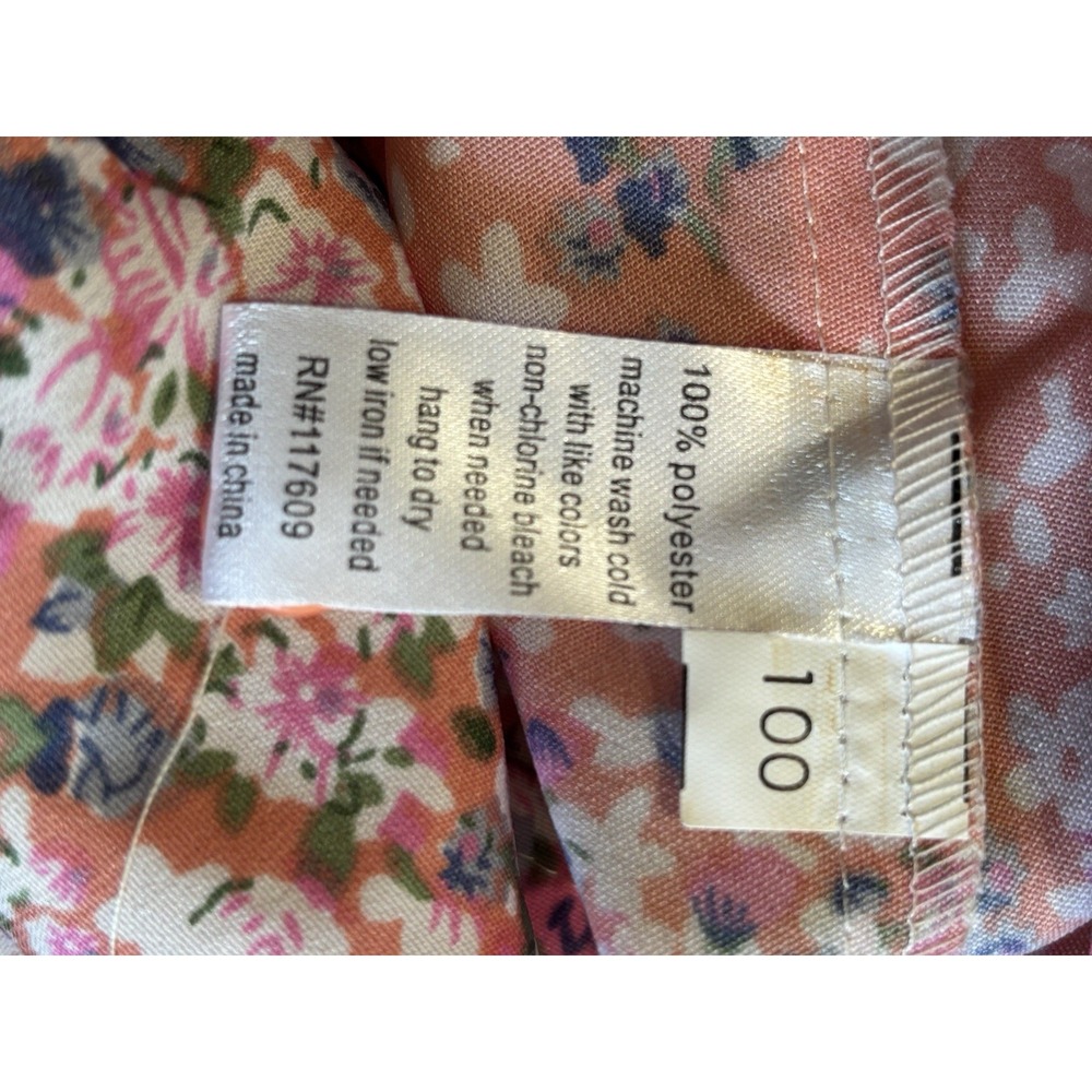 MODBE Floral Peach/White Chiffon Short Skirt Ruffle A-line‎ Size Large Elastic - Picture 6 of 6